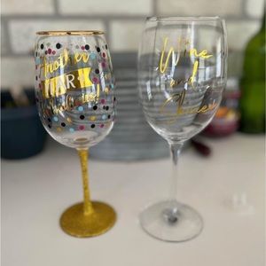 2 Brand New Wine Glasses